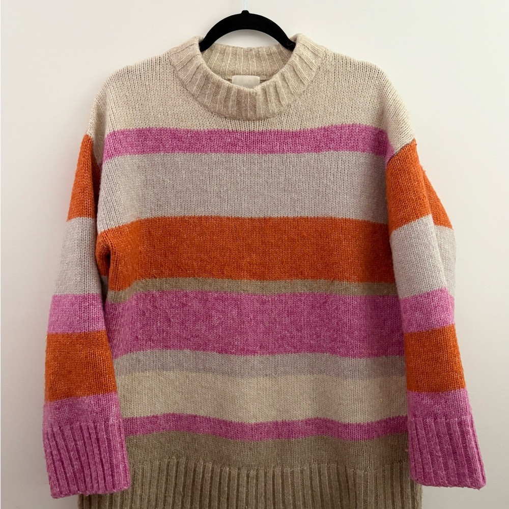 H&M Colorful Striped Sweater - Pink, Orange, Cream